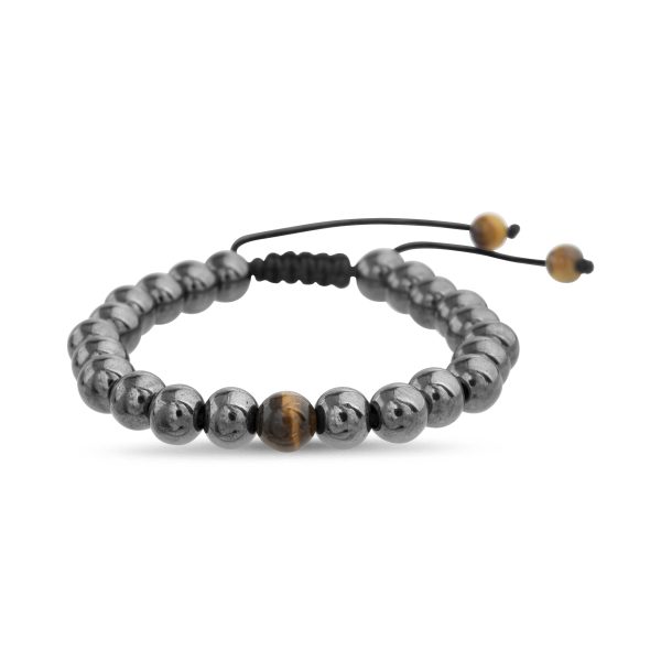 Brazalete hematita y tiger eyes